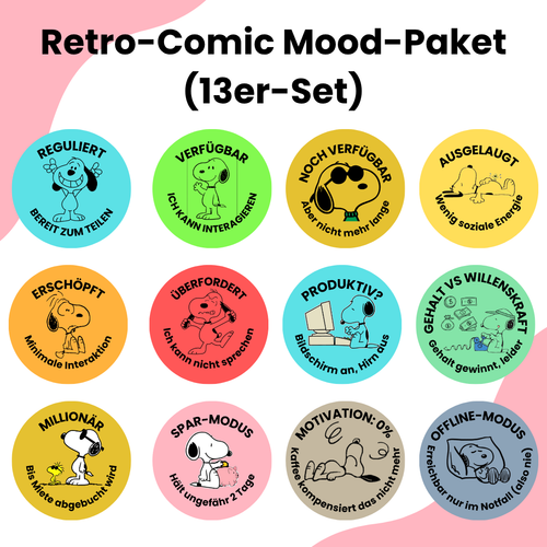 Retro-Comic Mood-Paket (13er-Set)